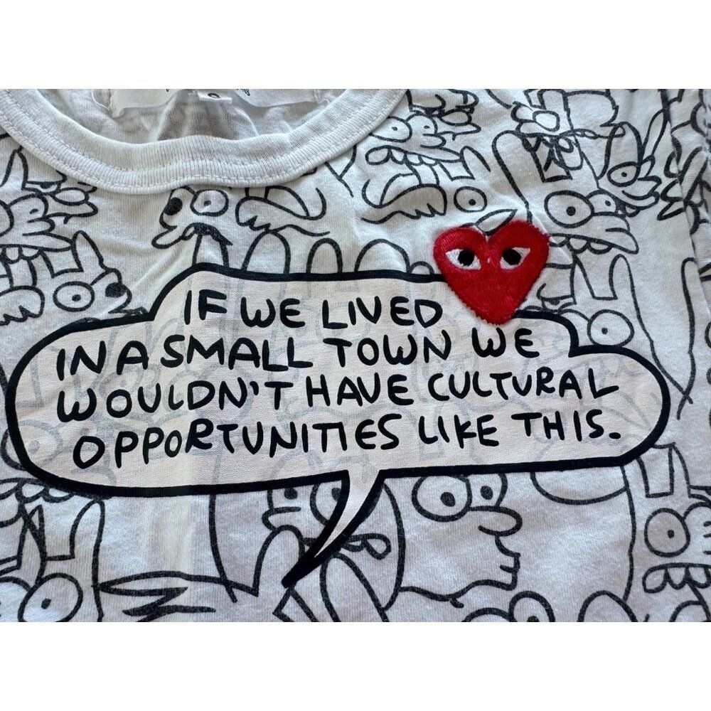 COMME DES GARÇONS PLAY Matt Groening X T-shirt In White Small - Picture 10 of 11